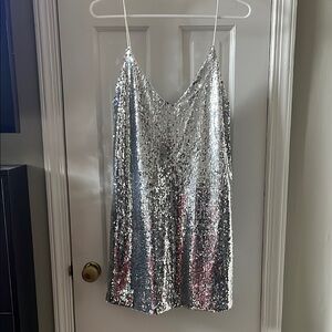 Silver Sequin Dress